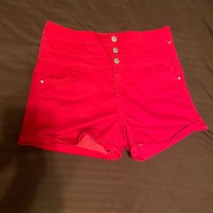 Tinseltown Bright Red High Waisted shorts!